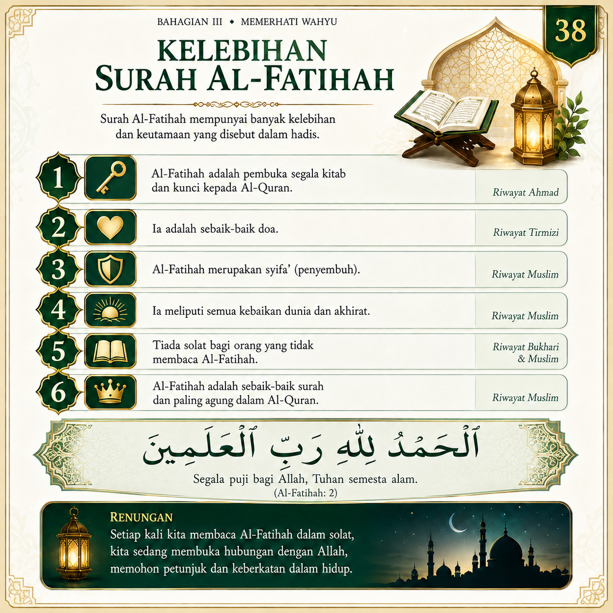 Muka 38 — Kelebihan Surah Al-Fatihah