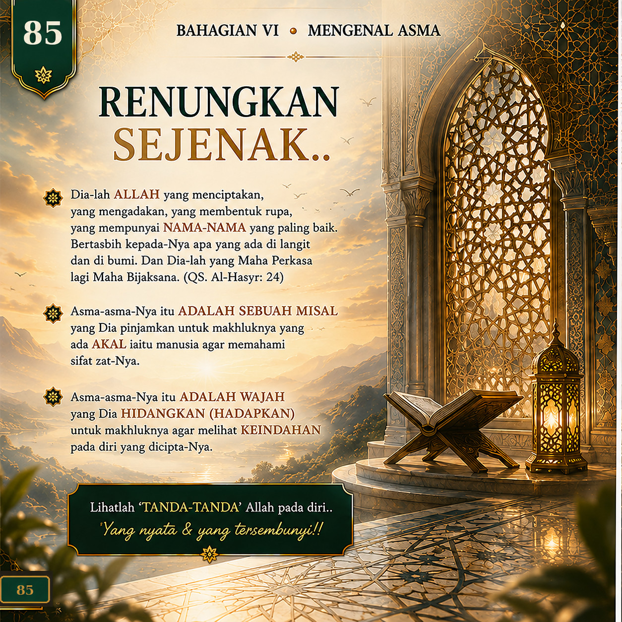 Muka 85 — Renungkan Sejenak
