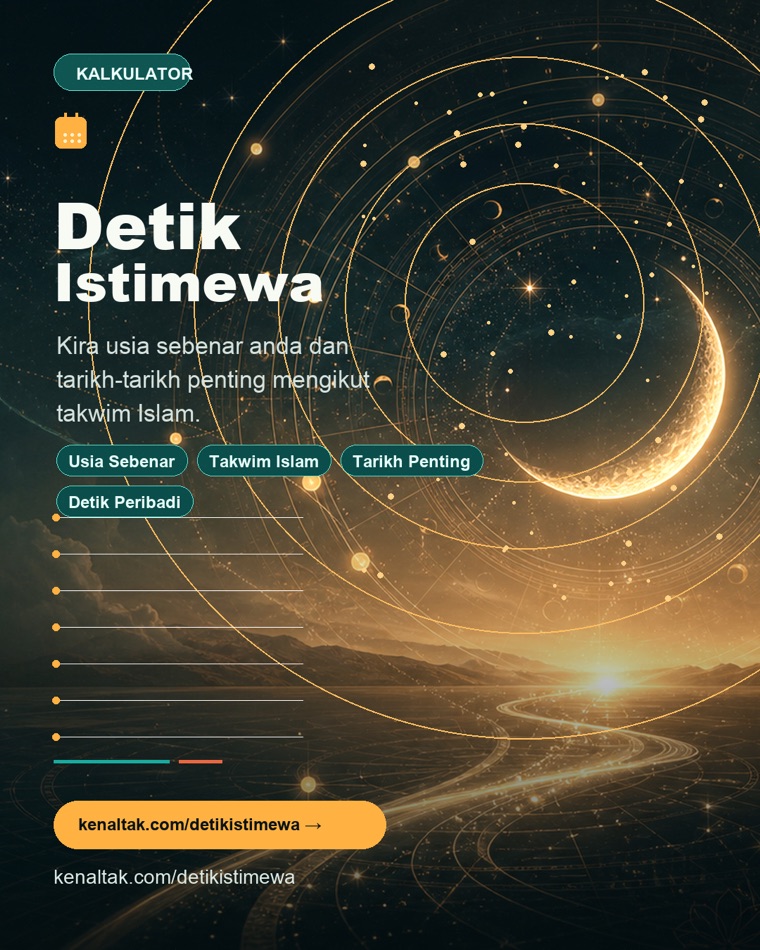 Detik Istimewa — kalkulator usia sebenar & takwim Islam